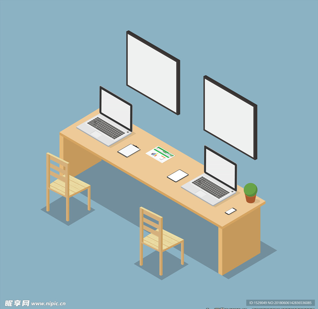 3D办公写字台