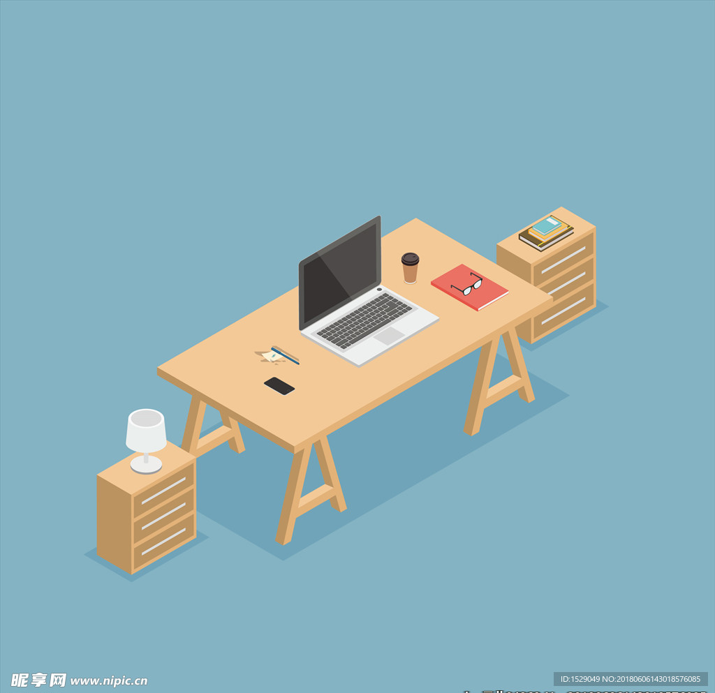 3D办公写字台