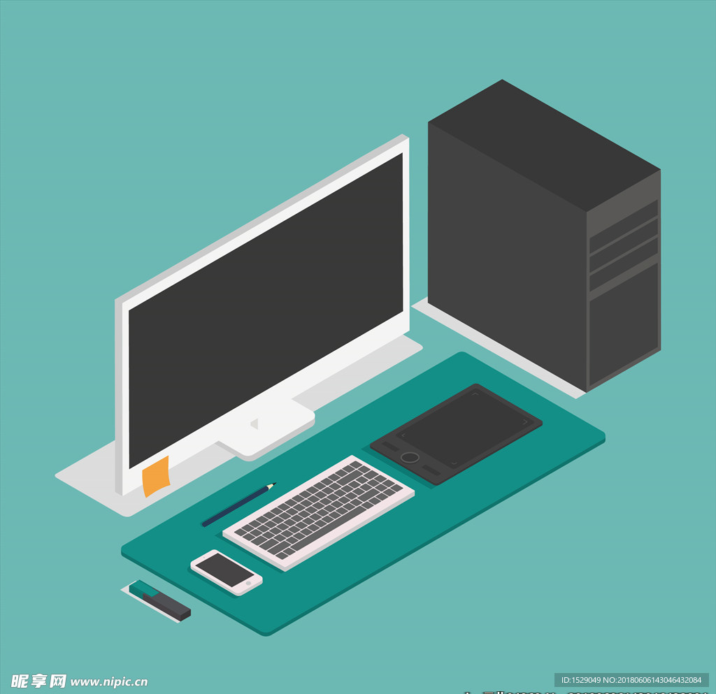 3D办公写字台