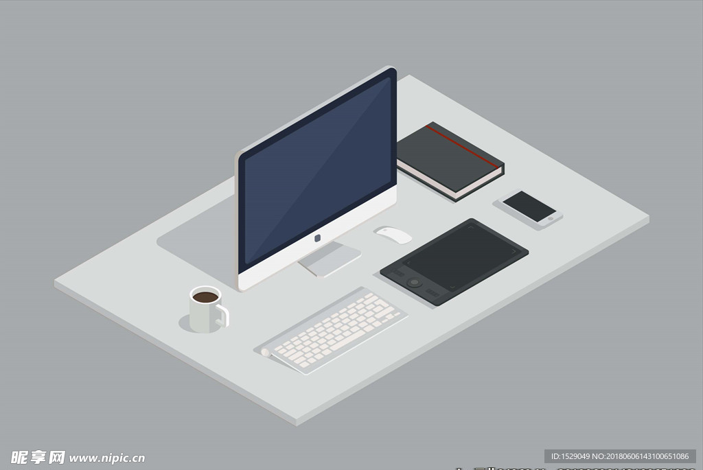 3D办公写字台