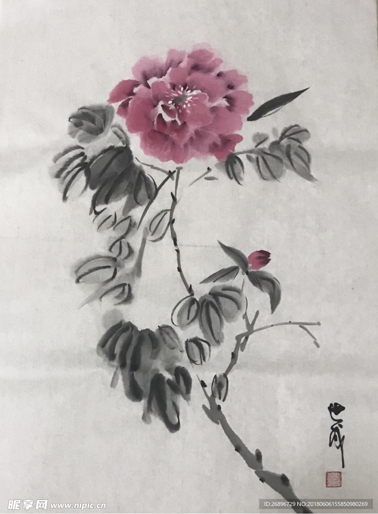 国画《牡丹》