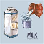 手绘牛奶