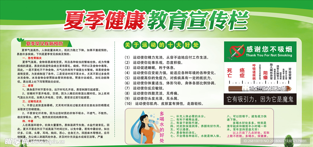 夏季健康教育宣传栏