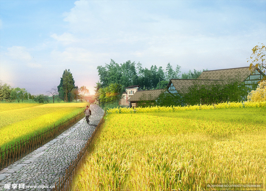 美丽乡村效果图制作
