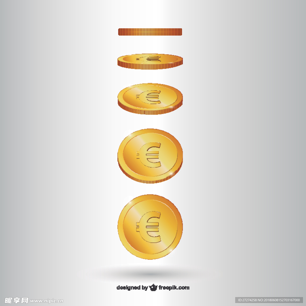 欧元硬币矢量图