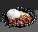 牛肉铁板烧饭