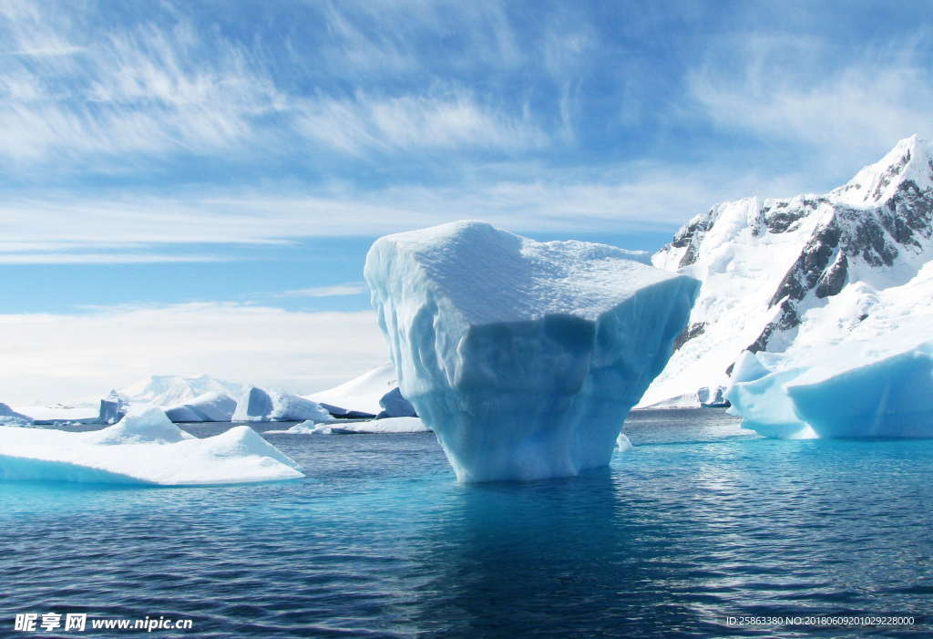 冰山 南极洲 极地 蓝色 冰
