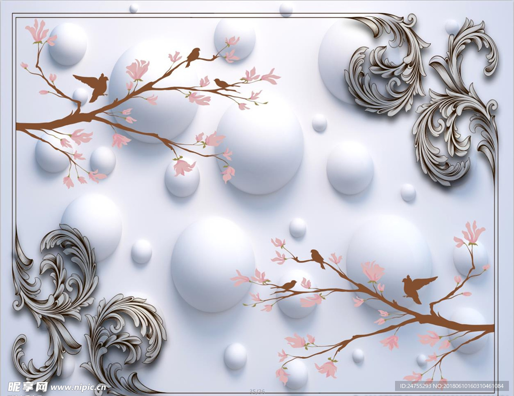欧式花纹 花鸟