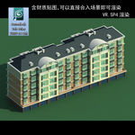 多层建筑 景观 小区 地产 楼
