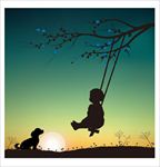 夕阳下的情侣图片