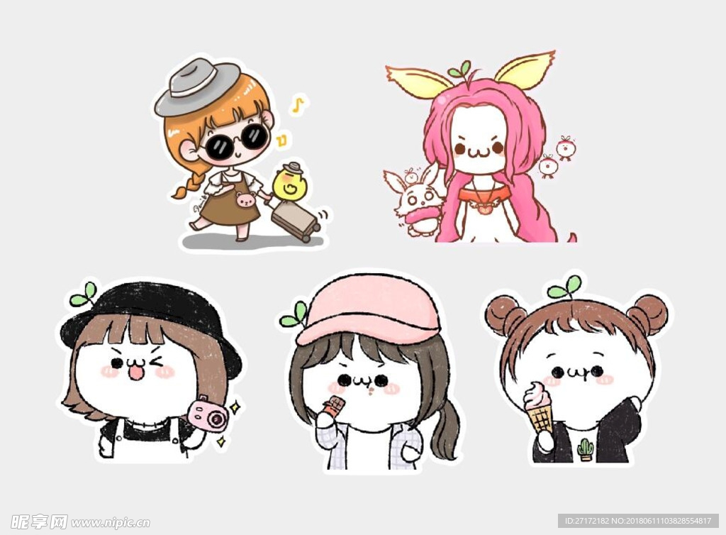 可爱卡通女孩