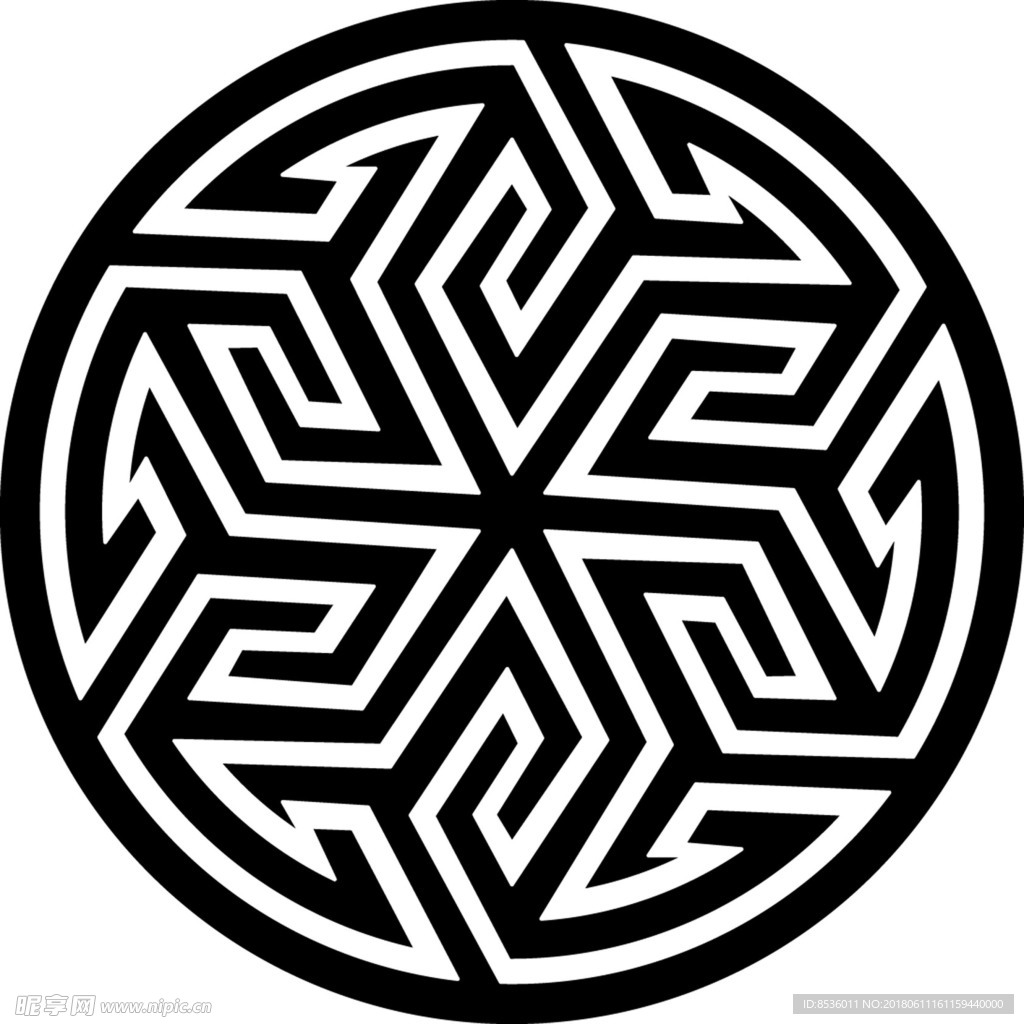 黑白圆纹