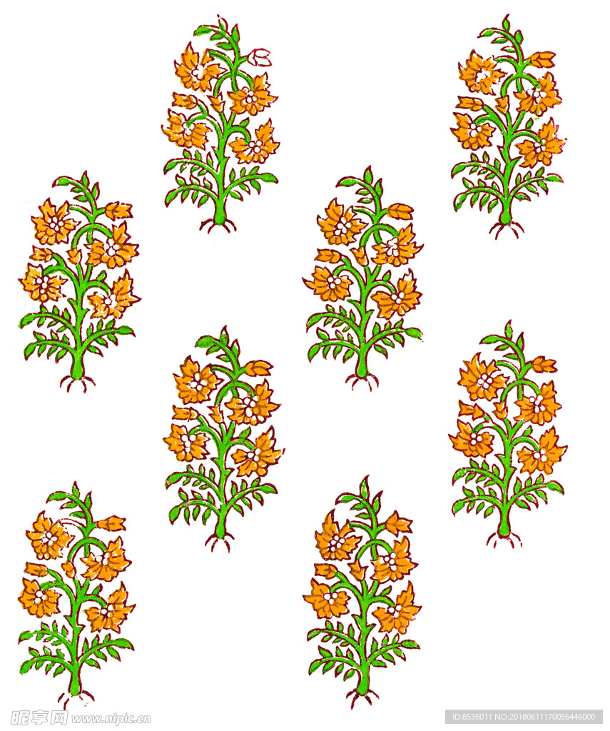 彩绘花草