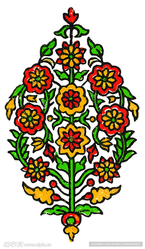 彩绘花草