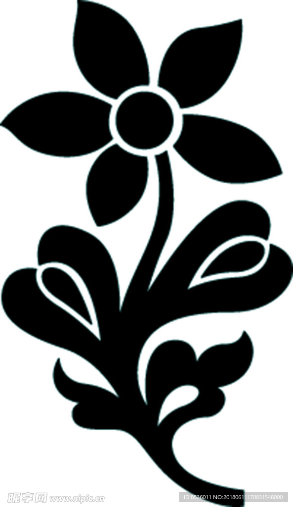 黑白花卉