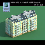 多层建筑 景观 小区 地产 楼