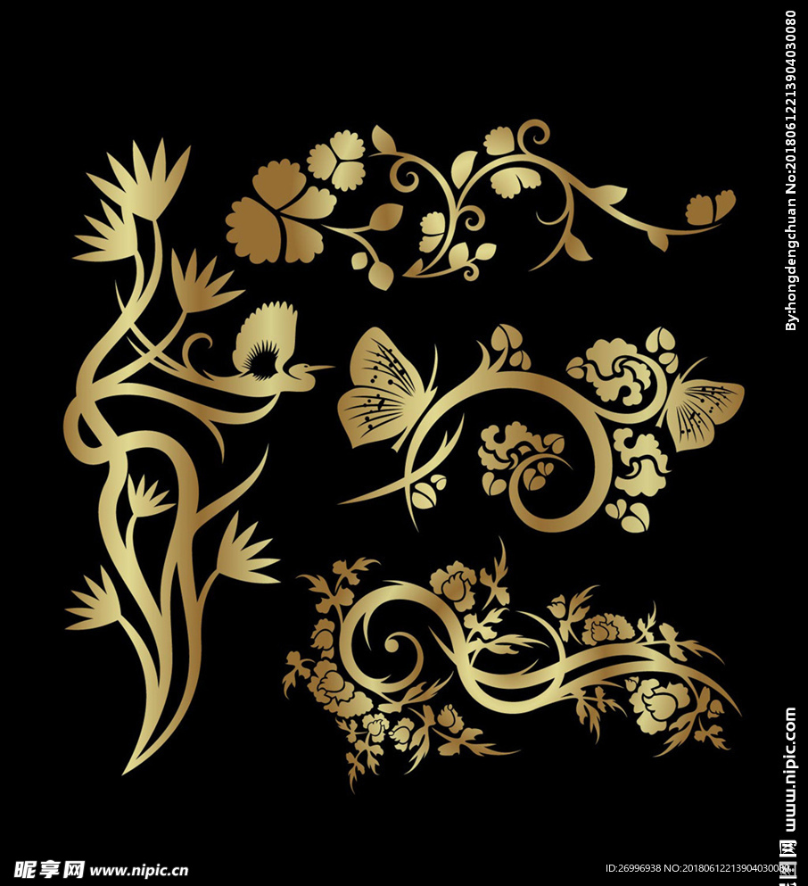 金色花纹图片