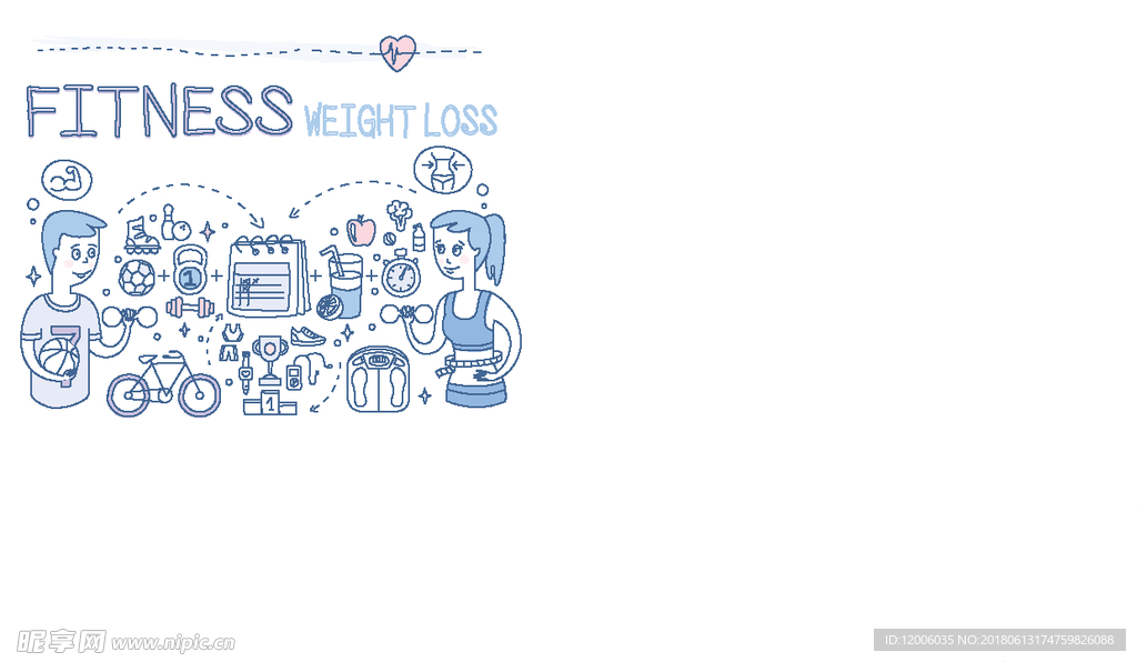 扁平化线性商务人物插画