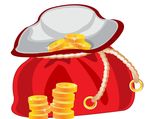 钱包金币纸币矢量素材