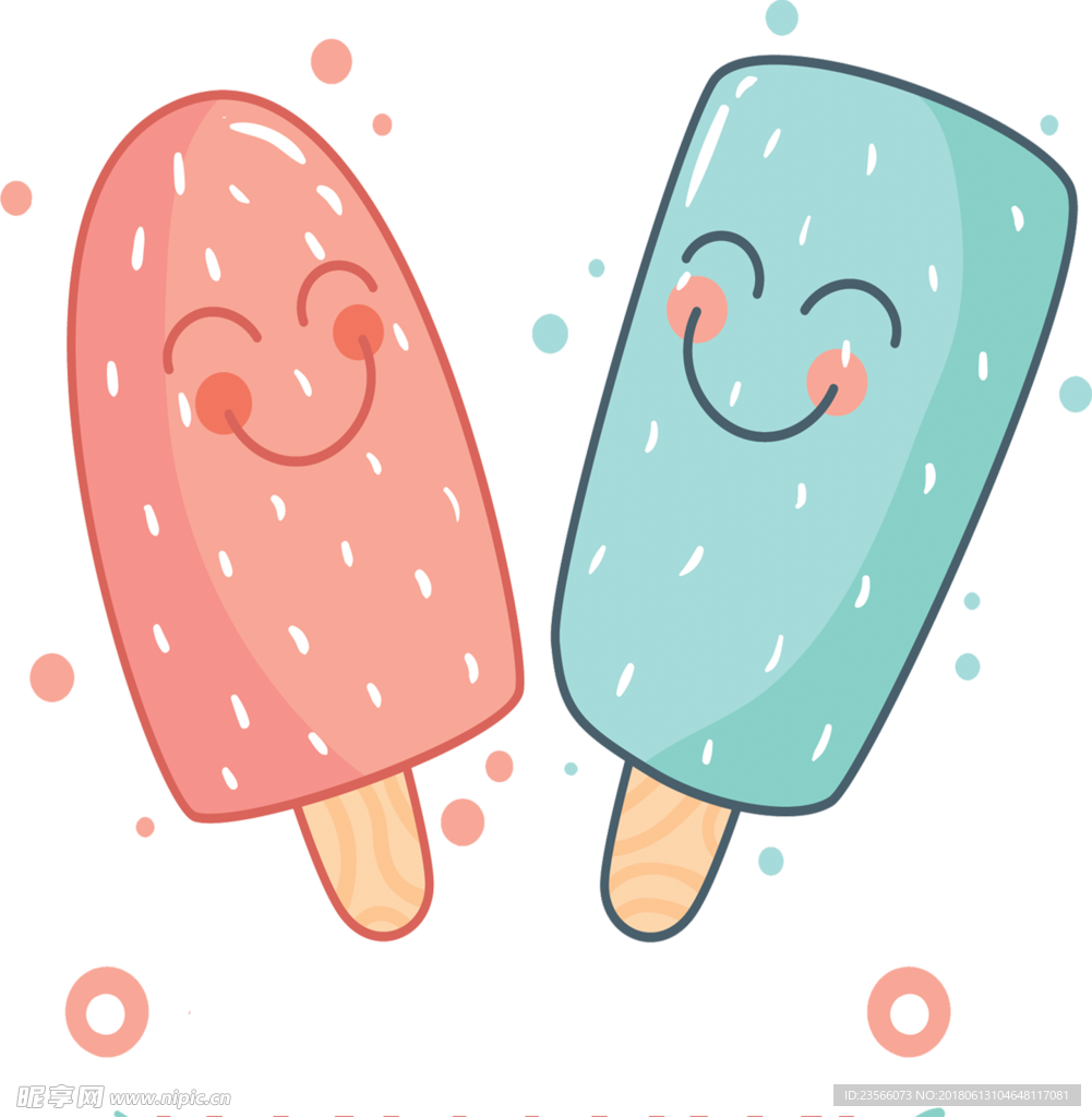 夏日彩色冷饮冰棒冰淇淋