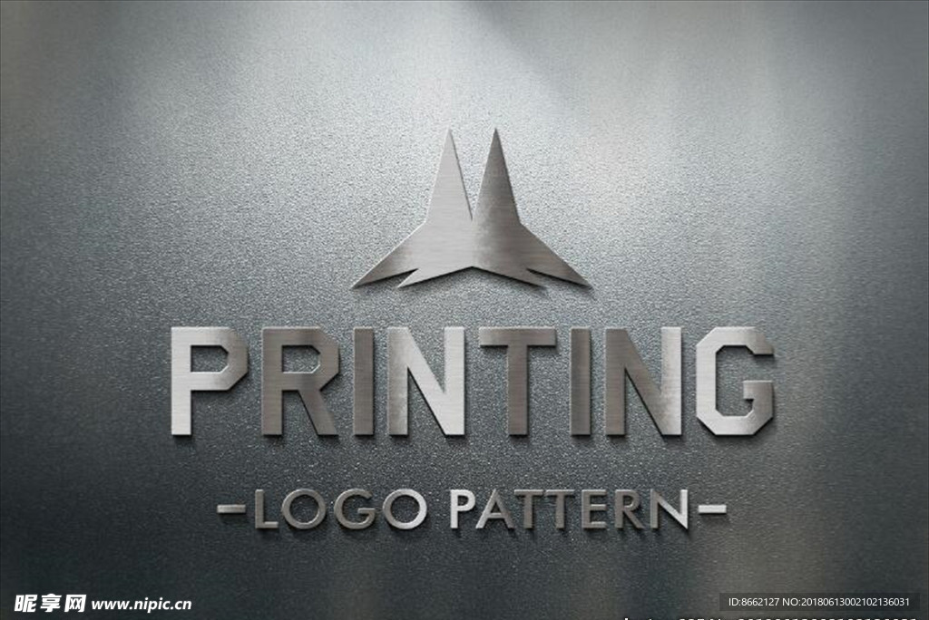 logo样机金属字墙壁贴图图片