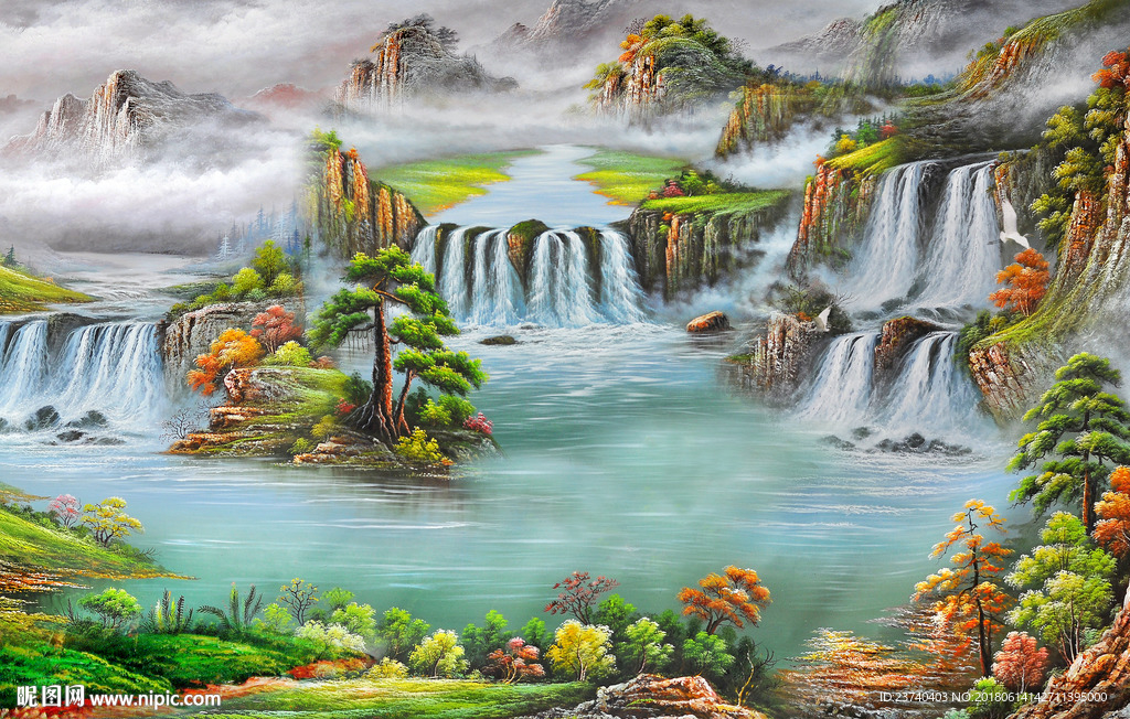 油画风景背景