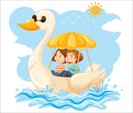 卡通夏天儿童