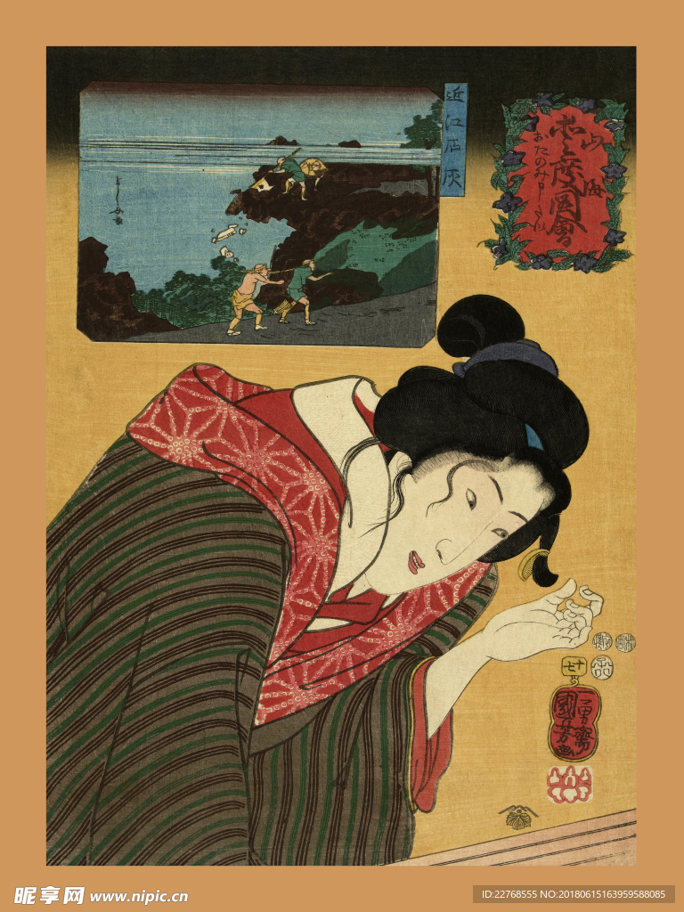 浮世绘仕女