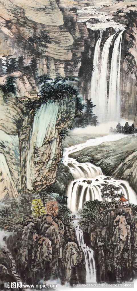 山水国画玄关