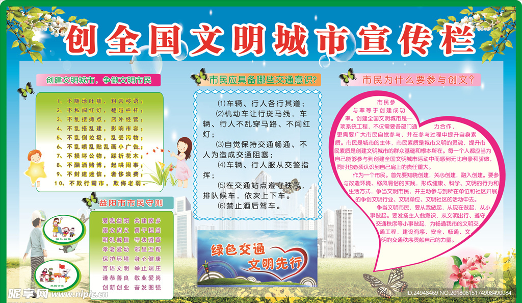 创全国文明城市宣传栏