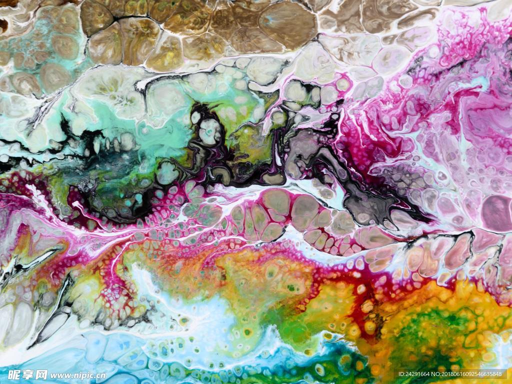 北欧抽象油画水溶水彩五彩装饰画