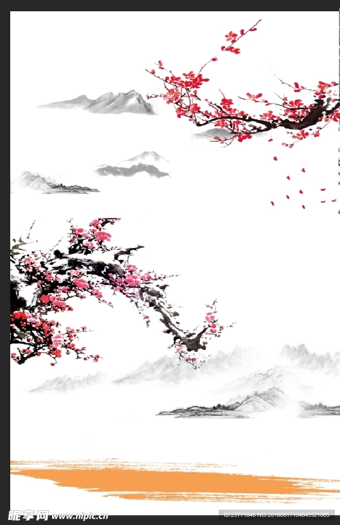 水墨腊梅