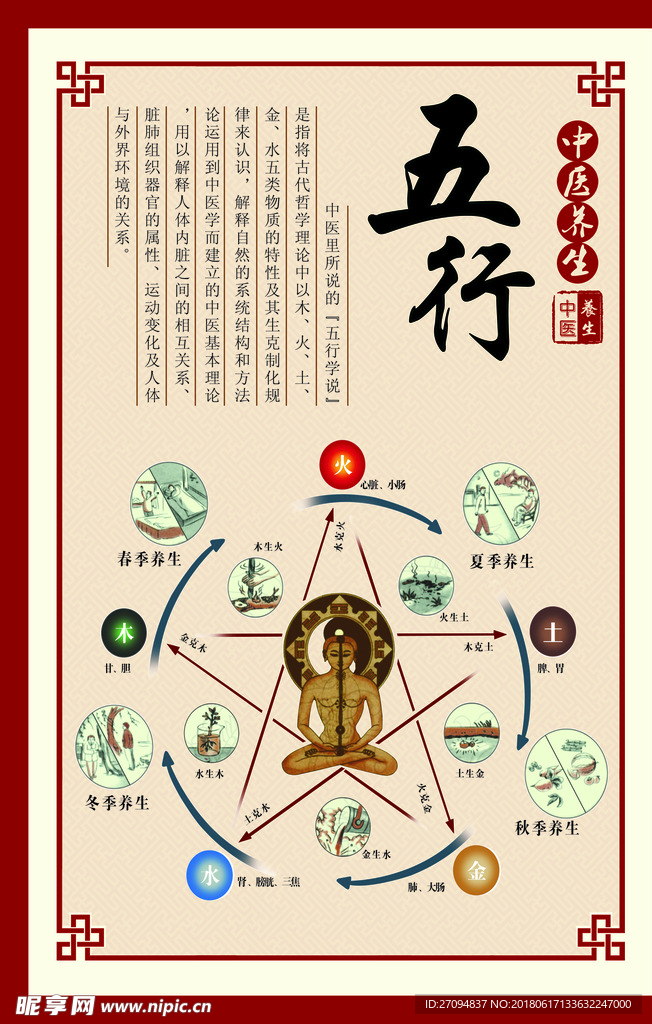 五行 养生 美容 调理 海报