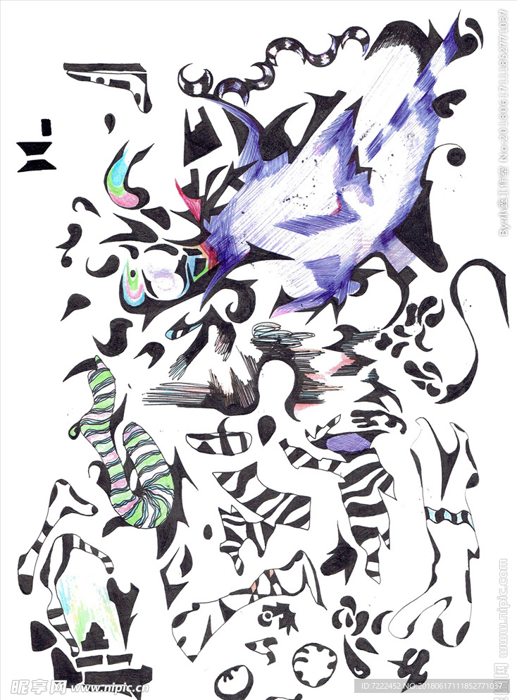 手绘抽象画