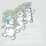 手绘卡通雪人