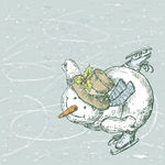 手绘卡通雪人