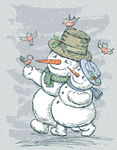 手绘卡通雪人