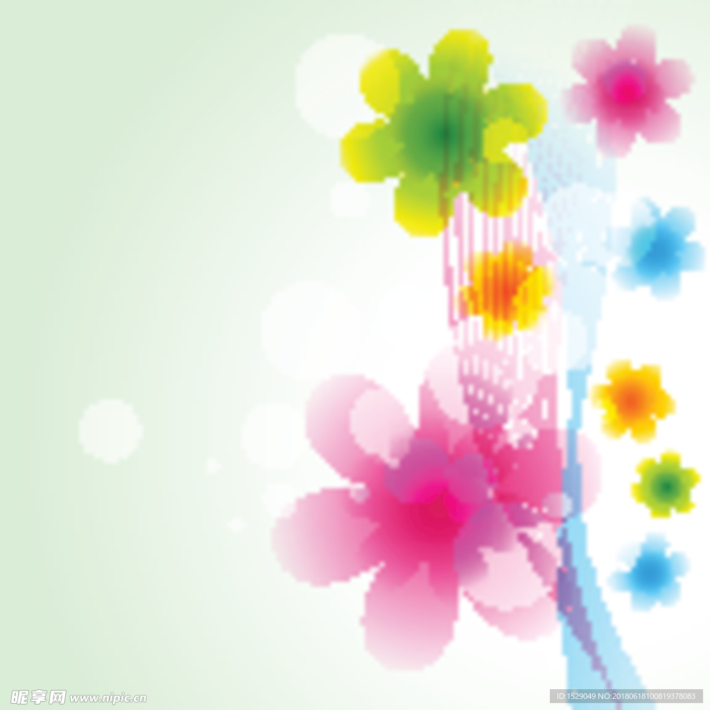 彩色抽象花卉