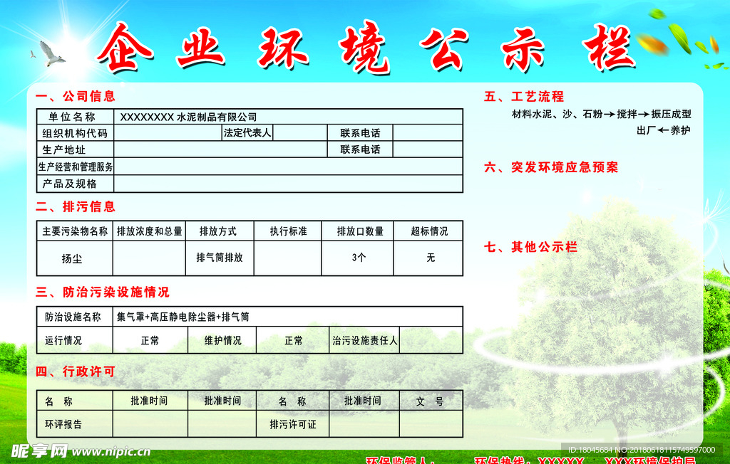 环境公示栏