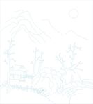 国画山水  房子