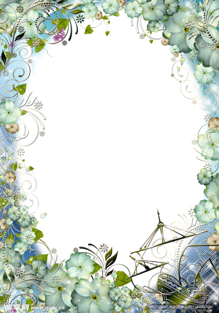 鲜花相框模版