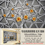 抽象金属金色花树艺术背景墙