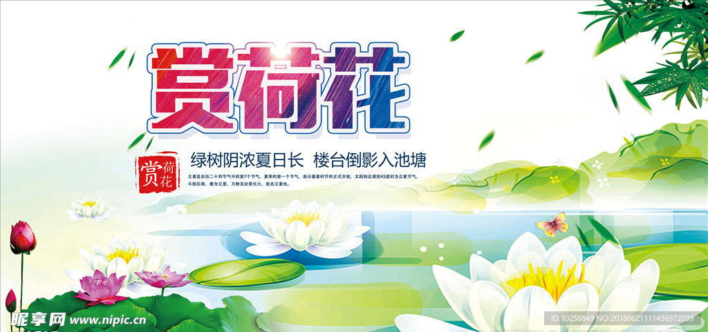 高端创意赏荷花海报