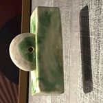 白釉绿彩茶碾轮