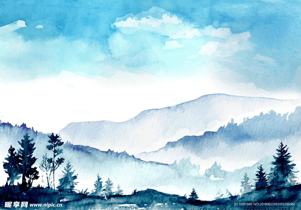 水墨山峰