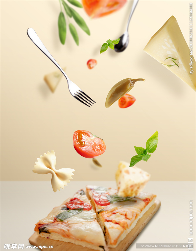 立体创意披萨西餐美食海报图片