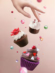 立体创意甜品西餐美食海报图片