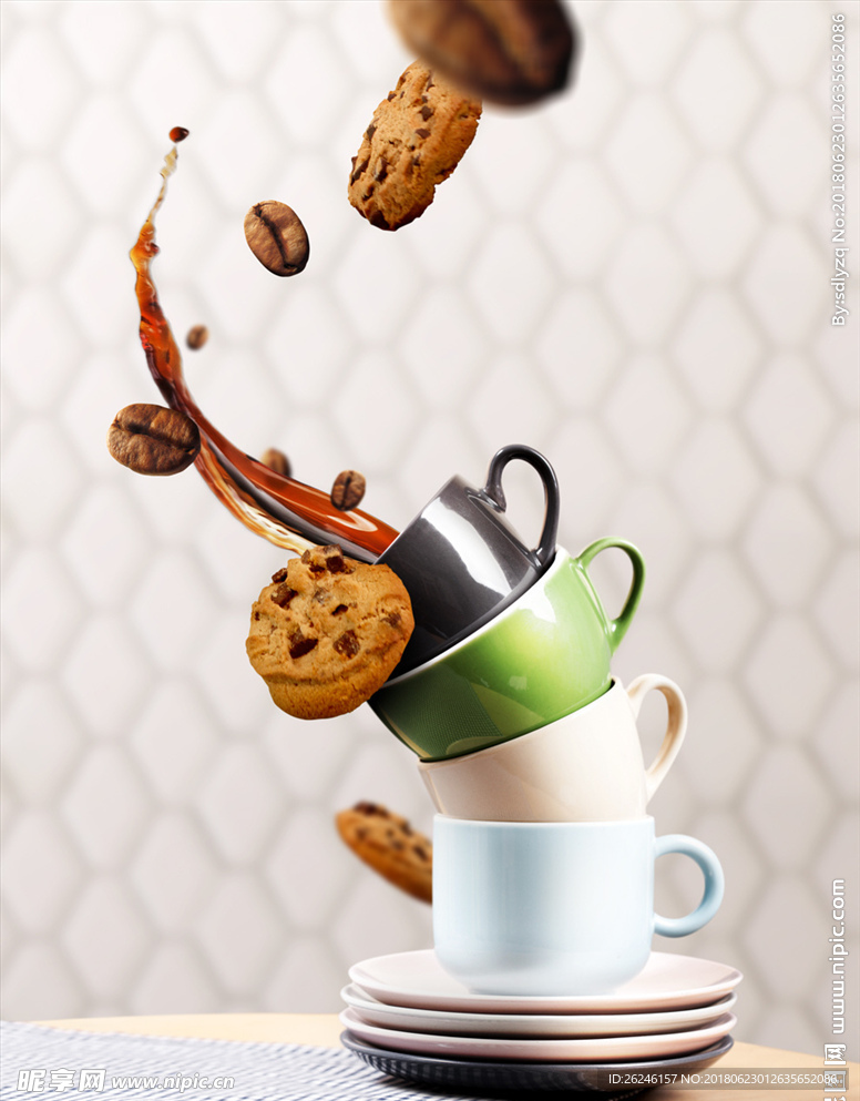 立体创意咖啡曲奇美食海报图片