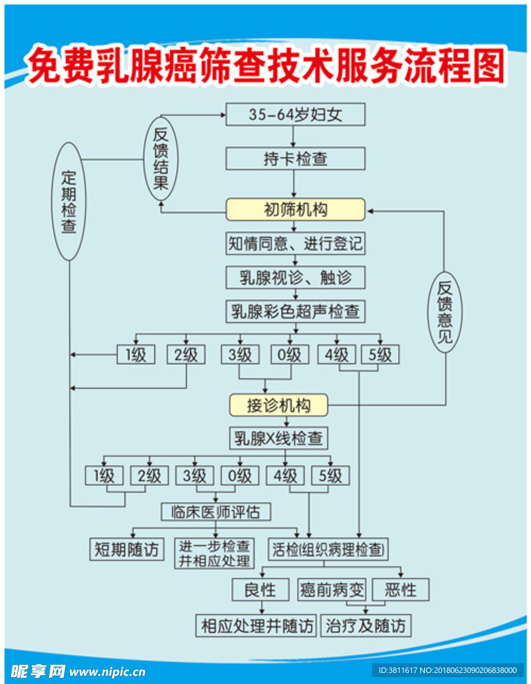 乳腺癌筛查服务流程图