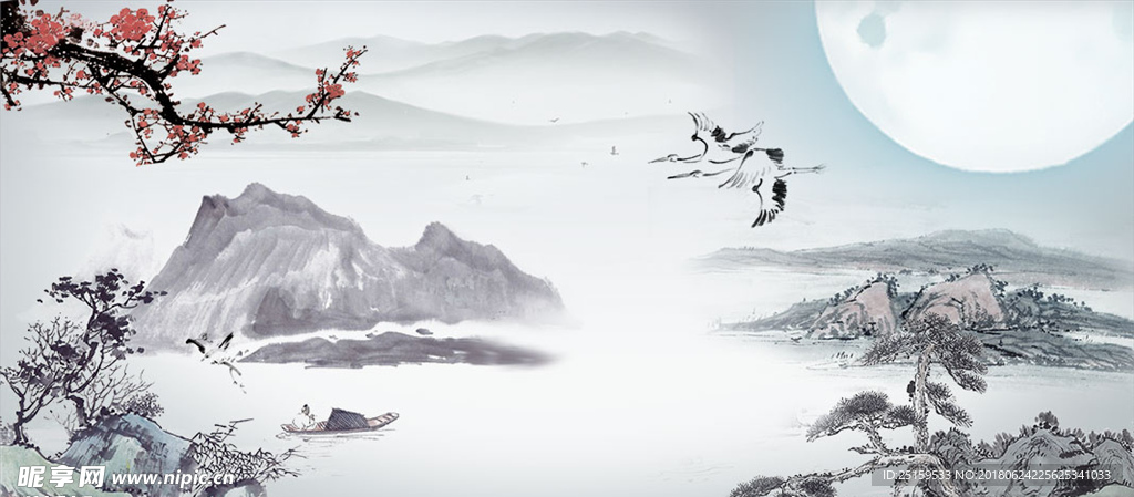 中国风山水画